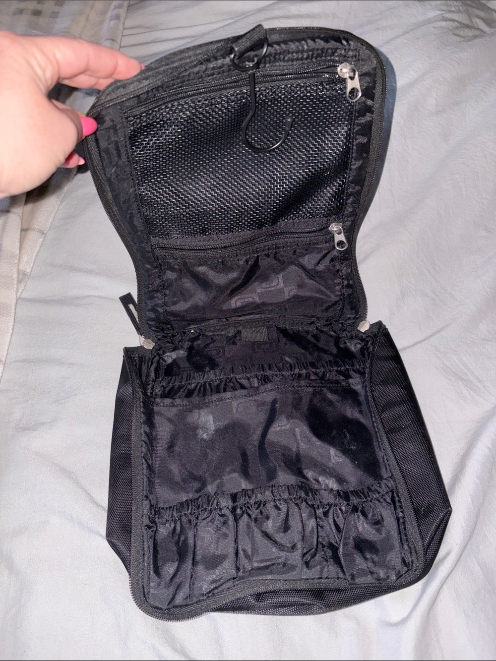 **3/$15** Black Hanging Travel Toiletry Bag
